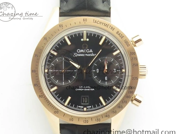 0102 Speedmaster ’57 Co-Axial RG OMF 1:1 Best Edition Black Dial On Leather Strap A9300 (Free Leather Strap) Resilient 8064